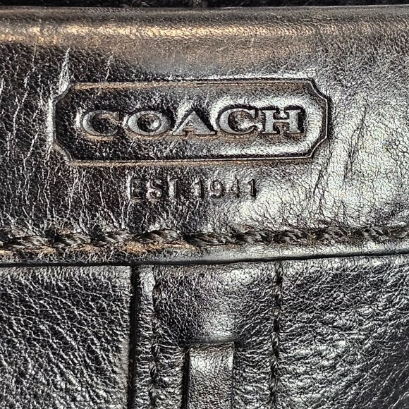 Coach Hamptons Leather Shoulder Bag Black Braided Strap Tassel Vintage - Picture 16 of 16